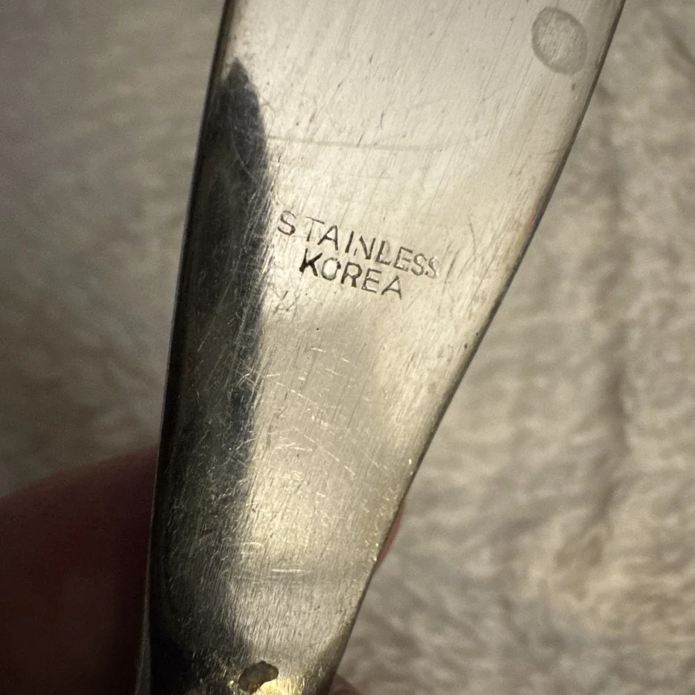 Vtg‎ Northland Korea Spring Fever Stainless Flatware 4 pc Teaspoon/Dinner knives